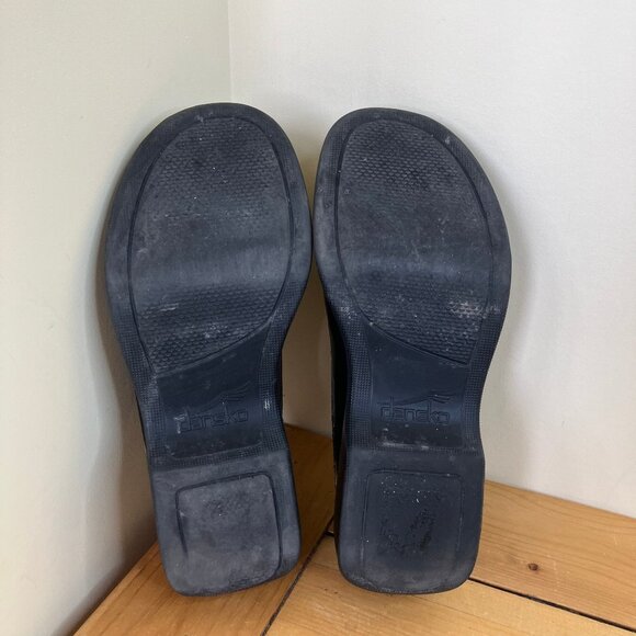 Dansko Madigan Leather Slip On Clogs Chunky Square Toe Shoes EU 40 US 10 - Picture 9 of 9